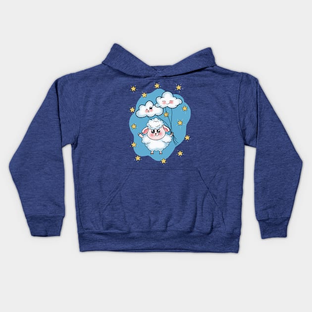 Little sheep sweet dreams Kids Hoodie by Dugleidy Santos